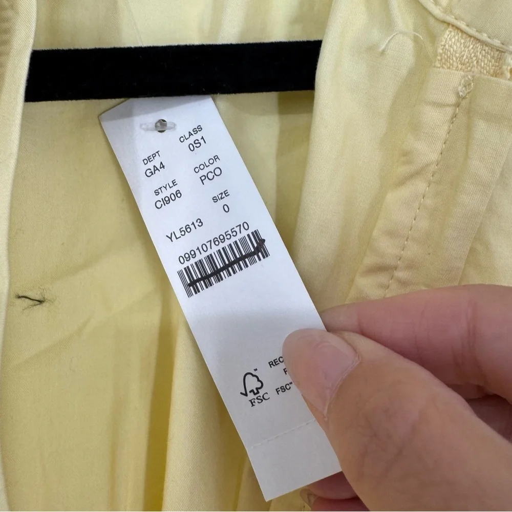 NWT J.crew Zip-up shirtdress in cotton poplin in Pale Corn Yellow